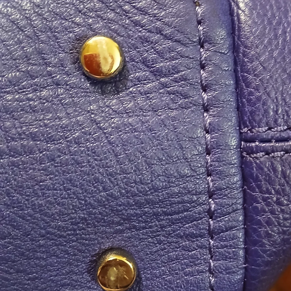 Kate Spade Cobble Hill Small Leslie Satchel Purple Pebbled Leather Crossbody - Picture 11 of 14